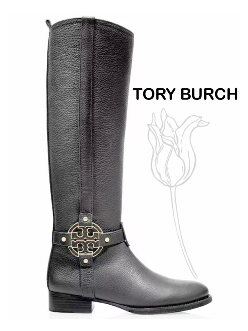Tory Burch Amanda Riding Boots – Black Leather